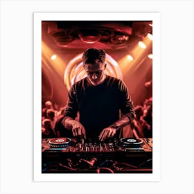 Dj In The Club Art Print