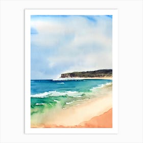 Mona Vale Beach, Australia Watercolour Art Print