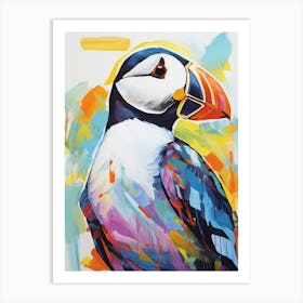 Colourful Bird Painting Puffin 1 Art Print