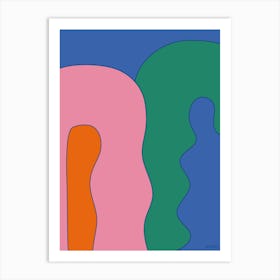 'Acid Dream' blue and pink - bold colourful abstract Art Print