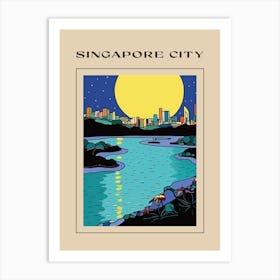 Minimal Design Style Of Singapore City, Singapore 4 Poster Art Print