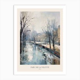 Winter City Park Poster Parc De La Vilette Paris 2 Art Print