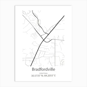 Bradfordville,United States Minimalist Map Art Print