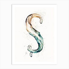 S  Letter, Alphabet Minimalist Watercolour 6 Art Print