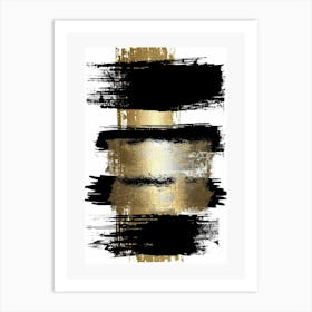 Gold And Black Abstract Painting 96 Art Print