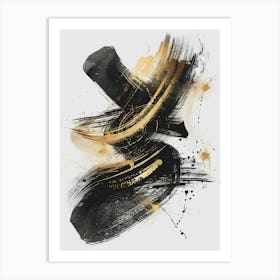 Abstract Black And Gold Painting 44 Art Print