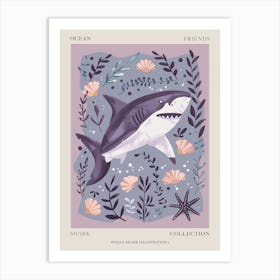 Purple Whale Shark Illustration 1 Poster Art Print