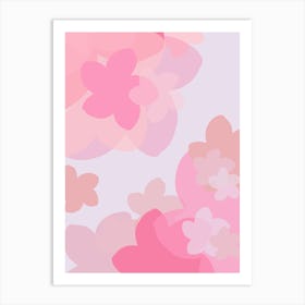 Pastel Pink And Purple Flower Collage Art Print