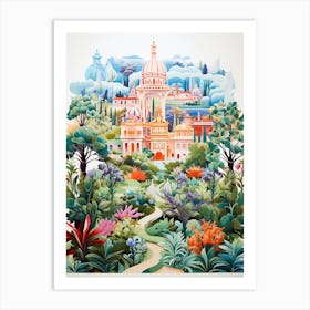 Giardino Di Boboli Italy Modern Illustration 2 Art Print