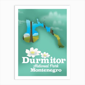 Durmitor National park Montenegro travel map Art Print