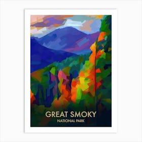 Great Smoky National Park Matisse Style Vintage Travel Poster 4 Art Print
