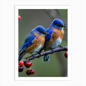 Eastern Bluebird-Reimagined 13 Art Print