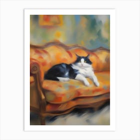Cat On Couch 2 Art Print