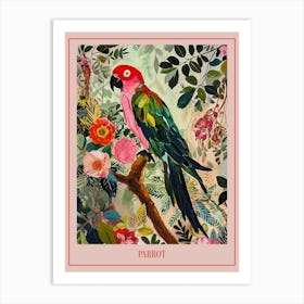 Floral Animal Painting Parrot 1 Poster Art Print