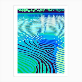 Water Ripples Lake Waterscape Colourful Pop Art 2 Art Print