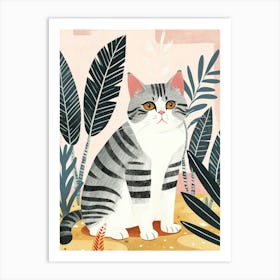 American Shorthair Cat Storybook Illustration 1 Art Print