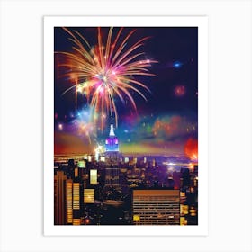 New York City Fireworks Art Print