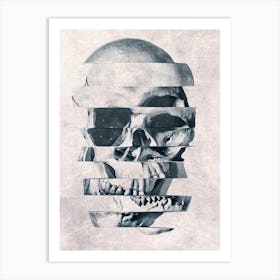 Glitch Skull Art Print