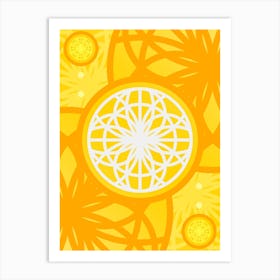 Geometric Abstract Glyph in Happy Yellow and Orange n.0099 Art Print