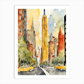 New York City watercolor Art Print