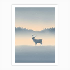 Deer In The Snow 1 Art Print