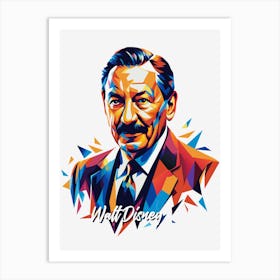 Walt Disney 02 Portrait WPAP Pop Art Art Print