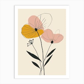 Seattle Flower Market Boho Minimalist Style 1 Art Print