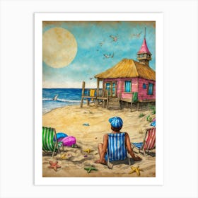 Beach House 2 Art Print