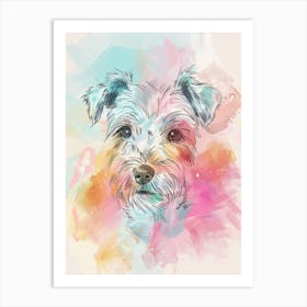 Pastel Parson Russell Terrier Dog Pastel Line Illustration  2 Art Print
