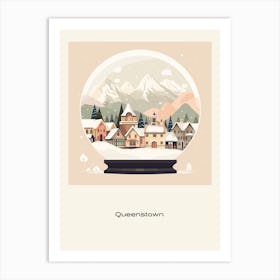 Queenstown New Zealand Snowglobe Poster Art Print