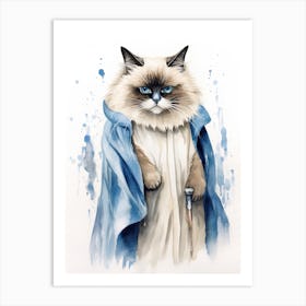 Birman Cat As A Jedi 2 Art Print