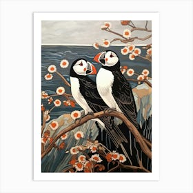 Art Nouveau Birds Poster Puffin Art Print