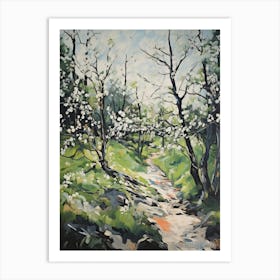 Grenn And White Trees In The Woods Painting 3 Art Print