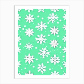 Snowflakes In The Snow,  Snowflakes Kids Illustration 3 Art Print