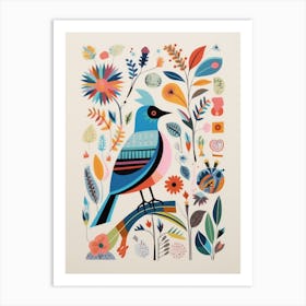 Colourful Scandi Bird Dunlin 3 Art Print