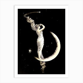 The Universal Favourite - Lithograph Fine Art - (c 1889) by Geo. H Walker & Co - Moon Goddess Witchy Pagan Art Deco Vintage Victorian Fairytale Dreamy Magical Art Print