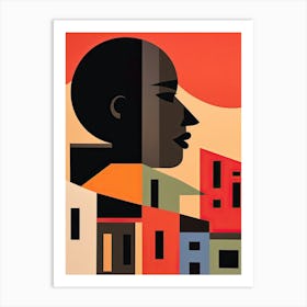 Cape Town, South Africa, Bold Outlines 1 Art Print