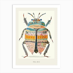 Colourful Insect Illustration Pill Bug 13 Poster Art Print