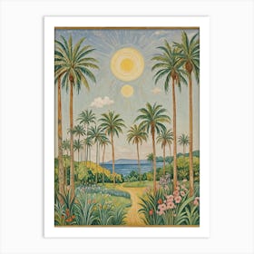 Palm Trees In The Tropical Garden Art Print