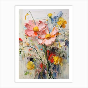 Abstract Flower Painting Cosmos 1 Art Print