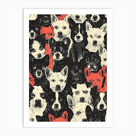 Perfectly Repeatable Artwork With Cute Dog Faces 35 Art Print