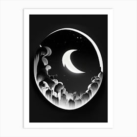 Crescent Noir Comic Space Art Print