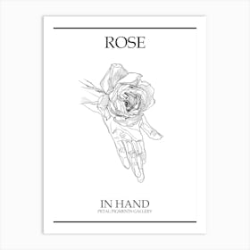 Rose In Hand Line Drawing 4 Poster Art Print