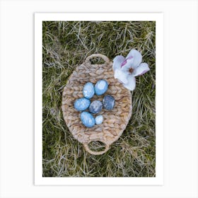 Easter Eggs On Grass Art Print