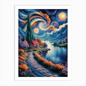 Starry Night, Conceptual Art Painting Art Print