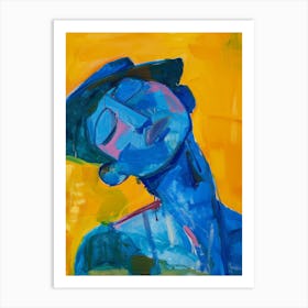 Blue Hat 4 Art Print