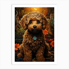 Celtic Poodle Art Print