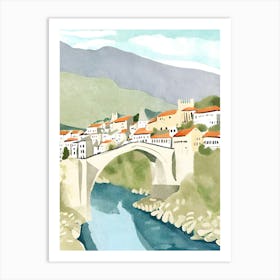 Watercolour Of Bosnia van gogh Art Print
