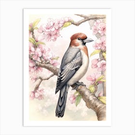 Storybook Animal Watercolour Woodpecker 2 Art Print