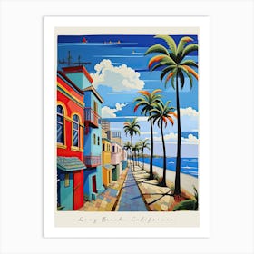 Poster Of Long Beach, California, Matisse And Rousseau Style 2 Art Print